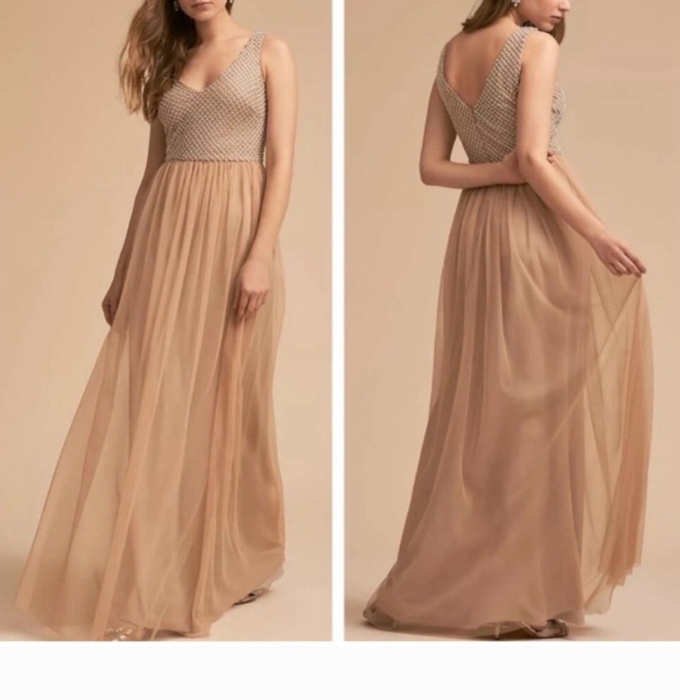 Adrianna Papell Beige Maxi Dress